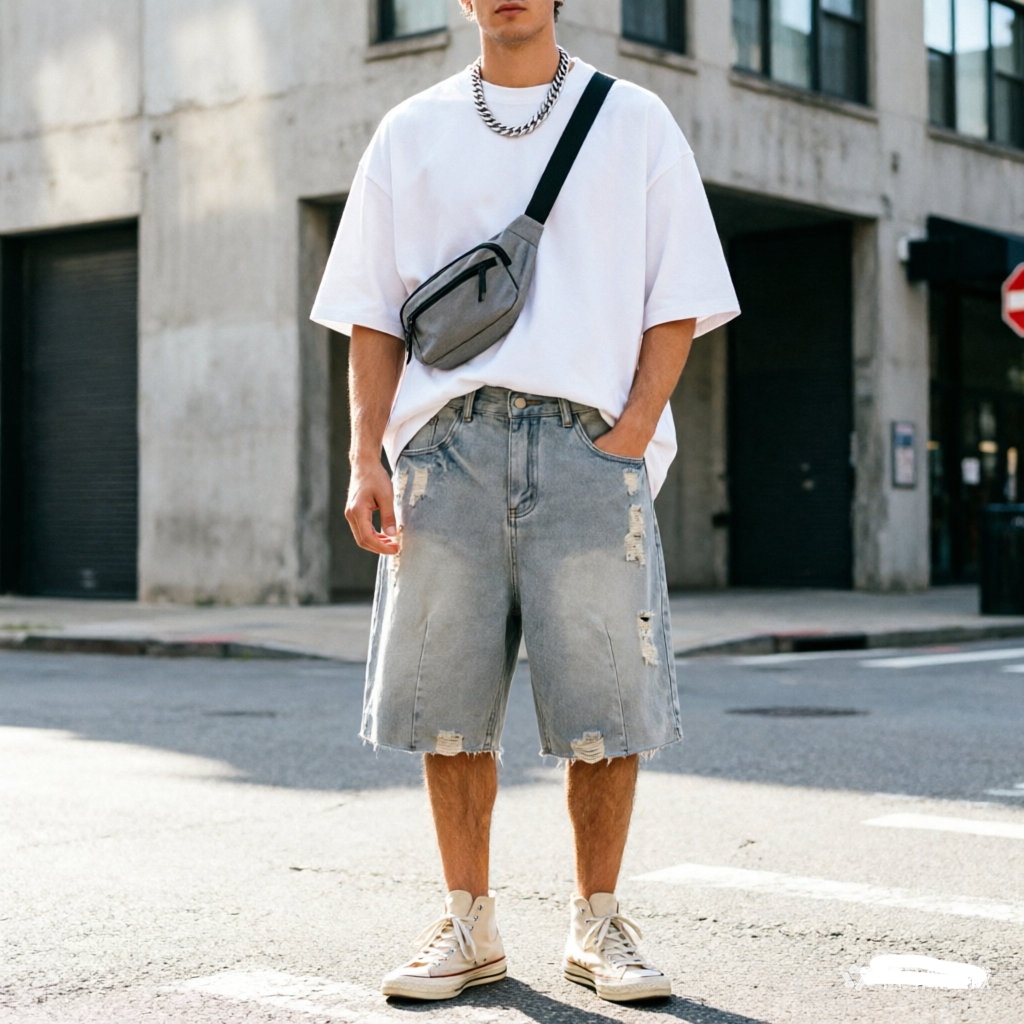 Jeans Pants Fashion Men - Summer Men's Casual Jeans Shorts Loose