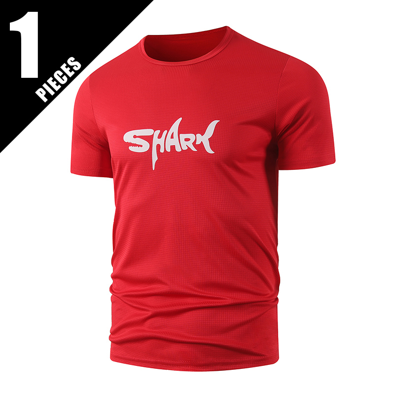 Men'S Fashion Oversized T Shirt - 1-Piece Men's Summer Fashion Shark Letter