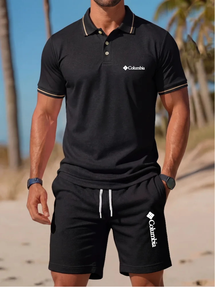 Men'S Fashion Polo - Brand Printed Polo Shirt Short Sleeved