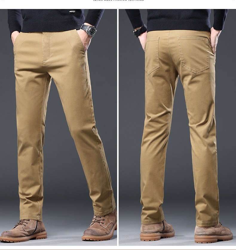 Men'S Fashion Khaki Pants - 98%Cotton Men's Casual Pants Business No-iron