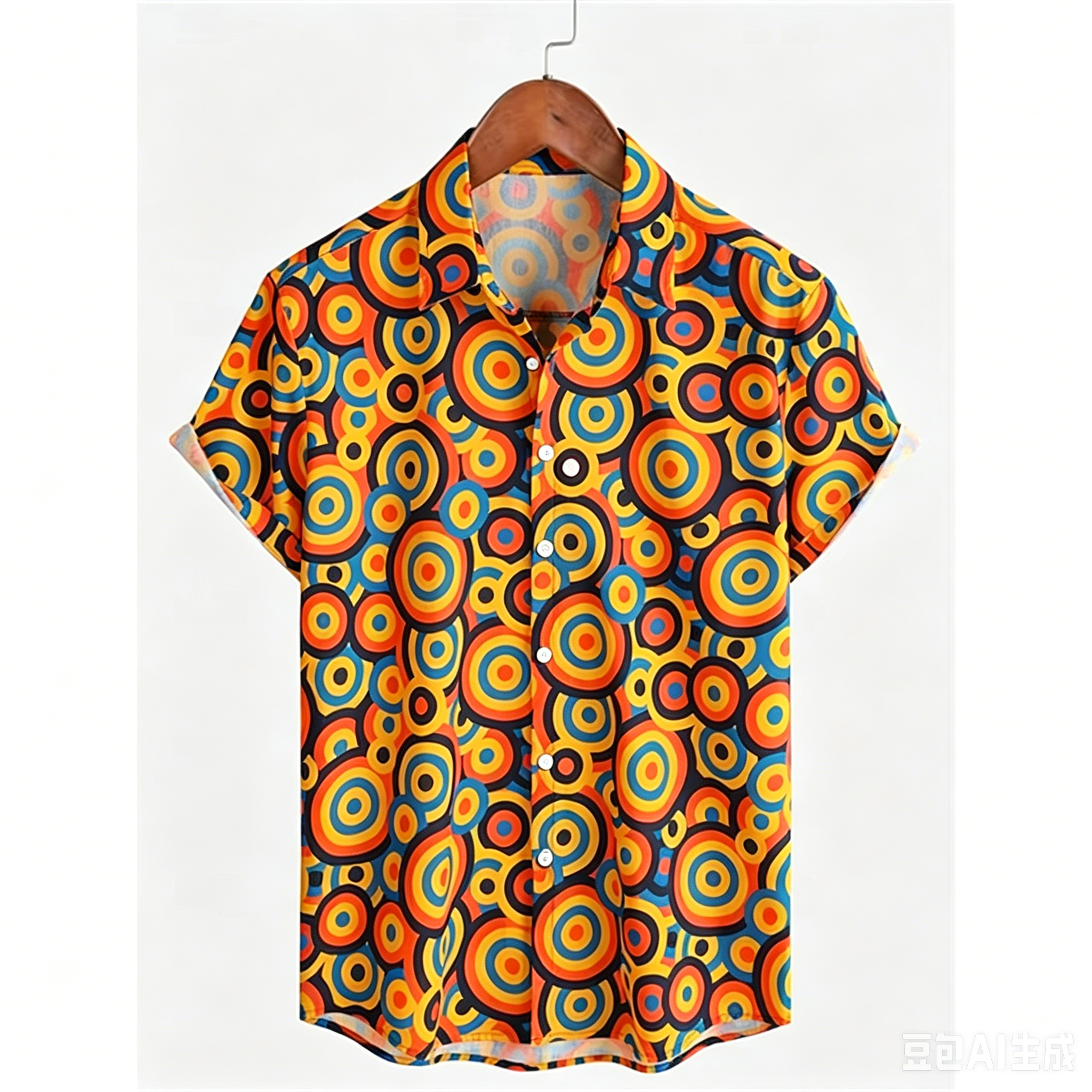 Men'S Fashion 70S - Retro Classic 70s Pattern Print Short