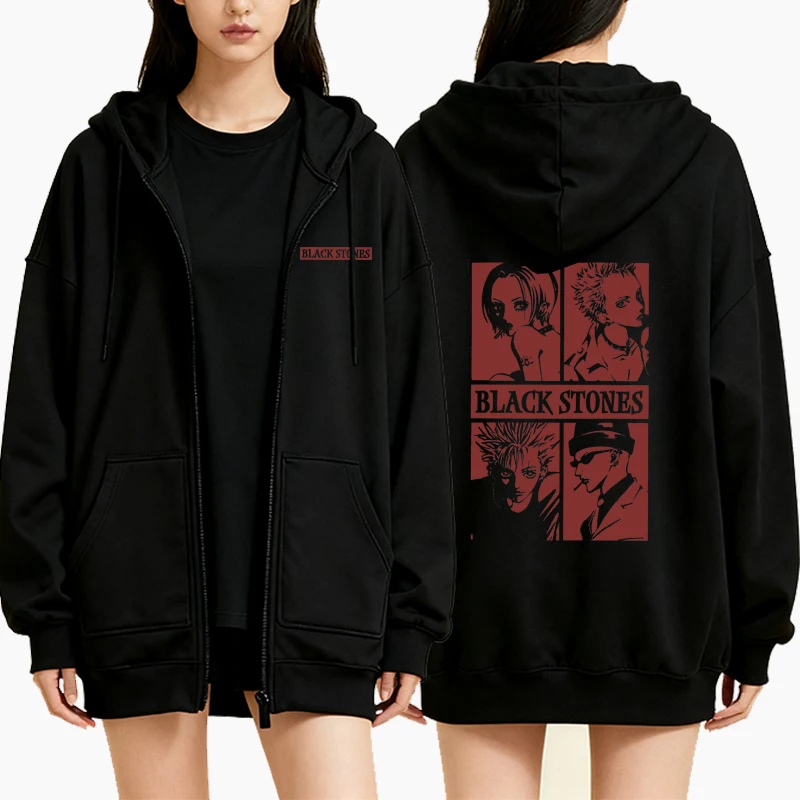 Mens Fashion Zip Up Hoodies - Japanese Anime Nana Osaki Zipper Hoodie