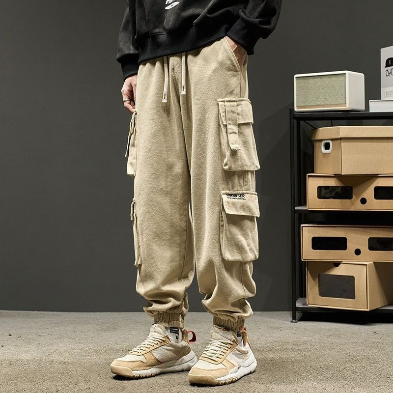 Men'S Fashion Khaki Pants - Khaki Male Trousers Biker Low Price