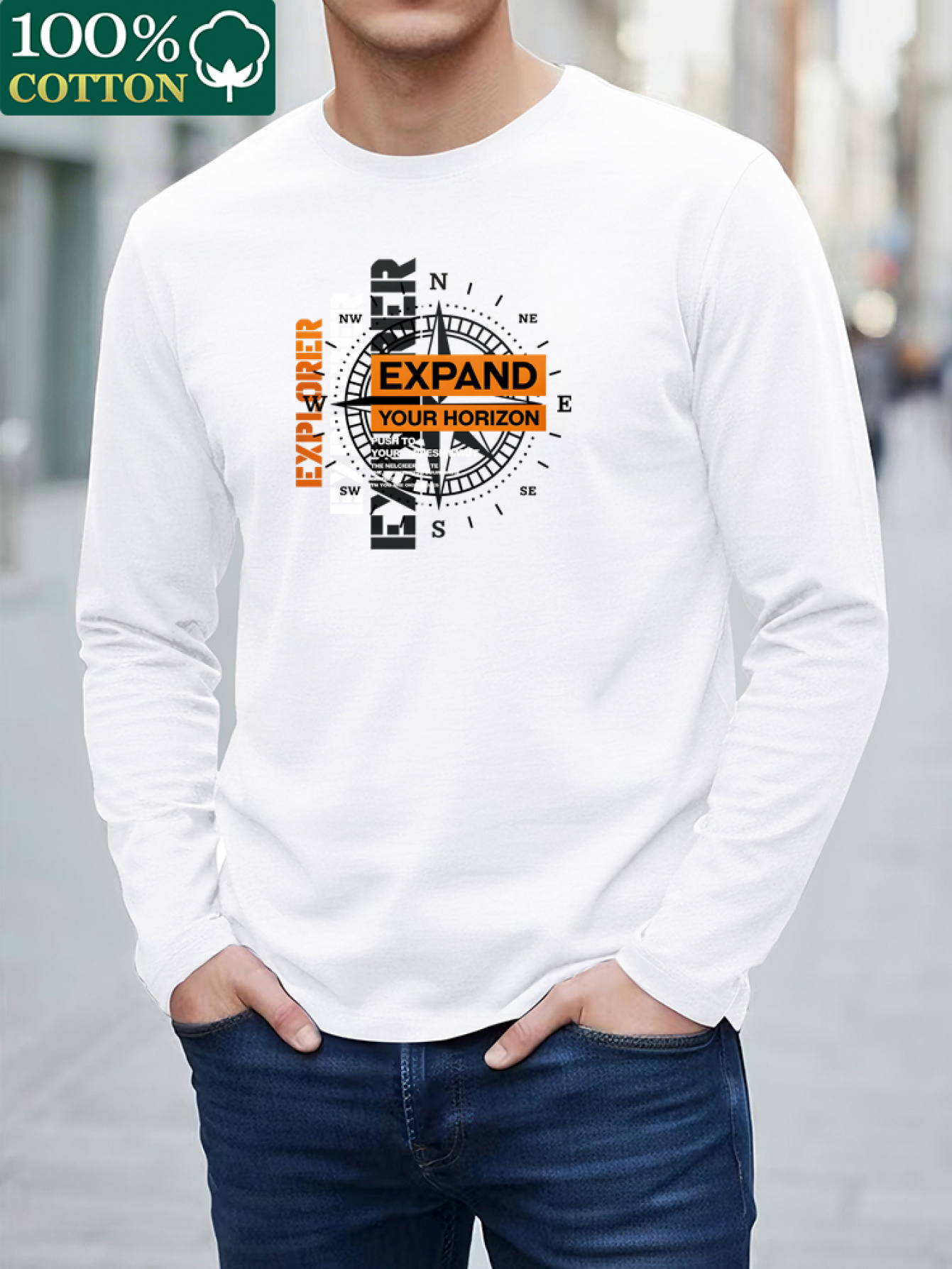 Men Fashion Upper - 100% pure cotton men's long sleeved