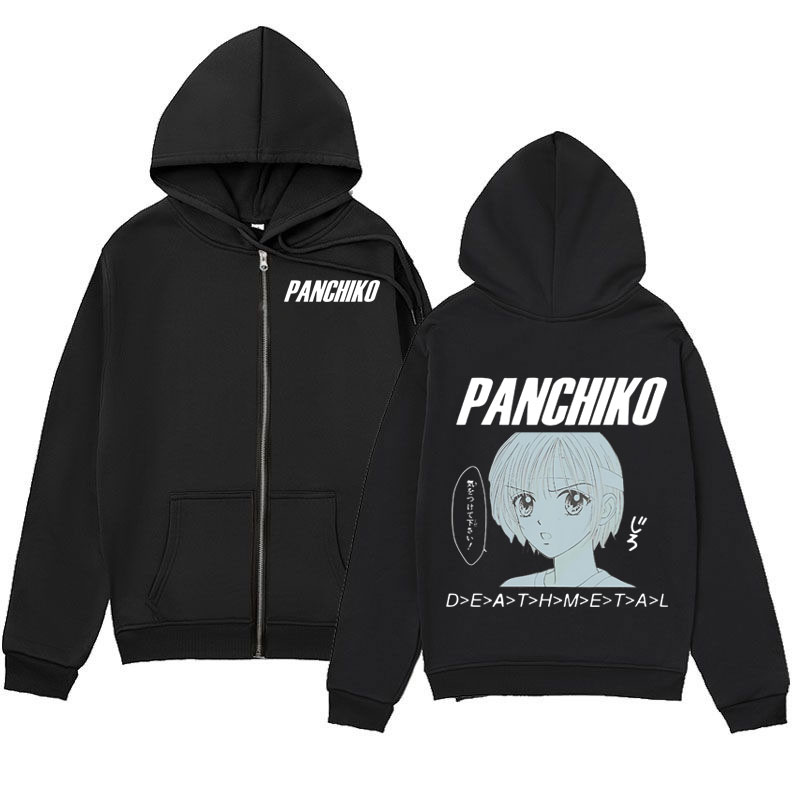 Mens Fashion Zip Up Hoodies - Rock Band Panchiko DEATHMETAL Album Zipper