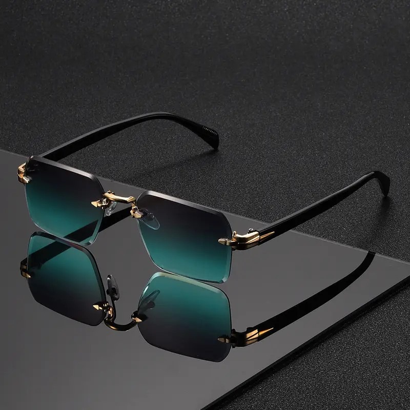 Men'S Fashion Glasses - Rimless Sunglasses Rectangle Fashion Popular Women
