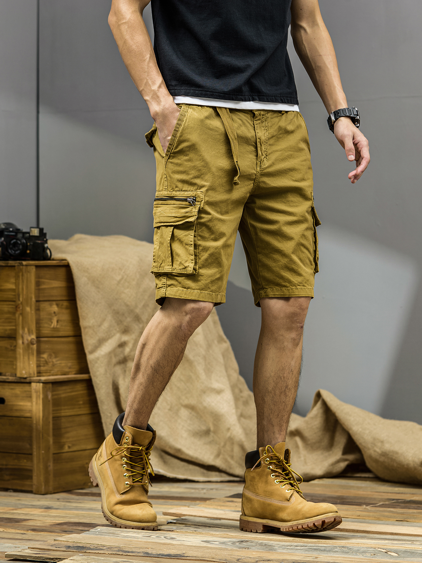 Men'S Fashion Khaki Pants - CAAYU Summer Mens Cargo Tactical Short
