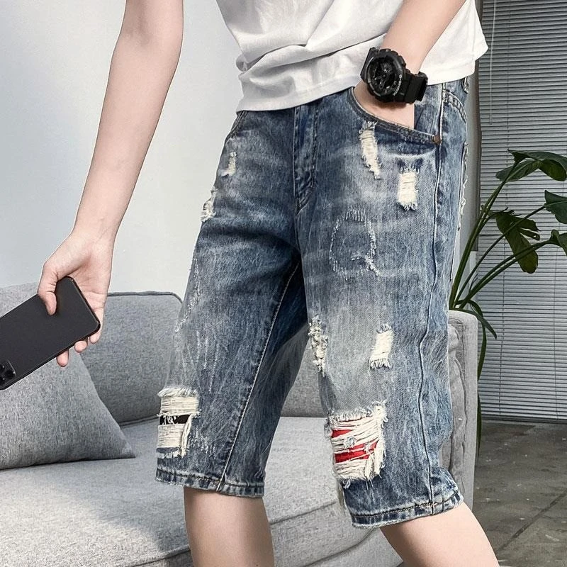 Half Ripped Baggy Loose Straig - Jeans Pants Fashion Men recensie en prijs
