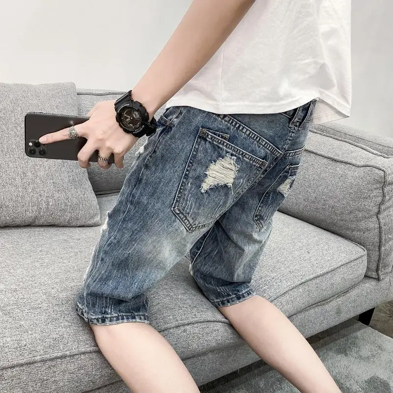 Half Ripped Baggy Loose Straig - Jeans Pants Fashion Men recensie en prijs