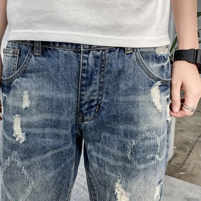 Half Ripped Baggy Loose Straig - Jeans Pants Fashion Men recensie en prijs