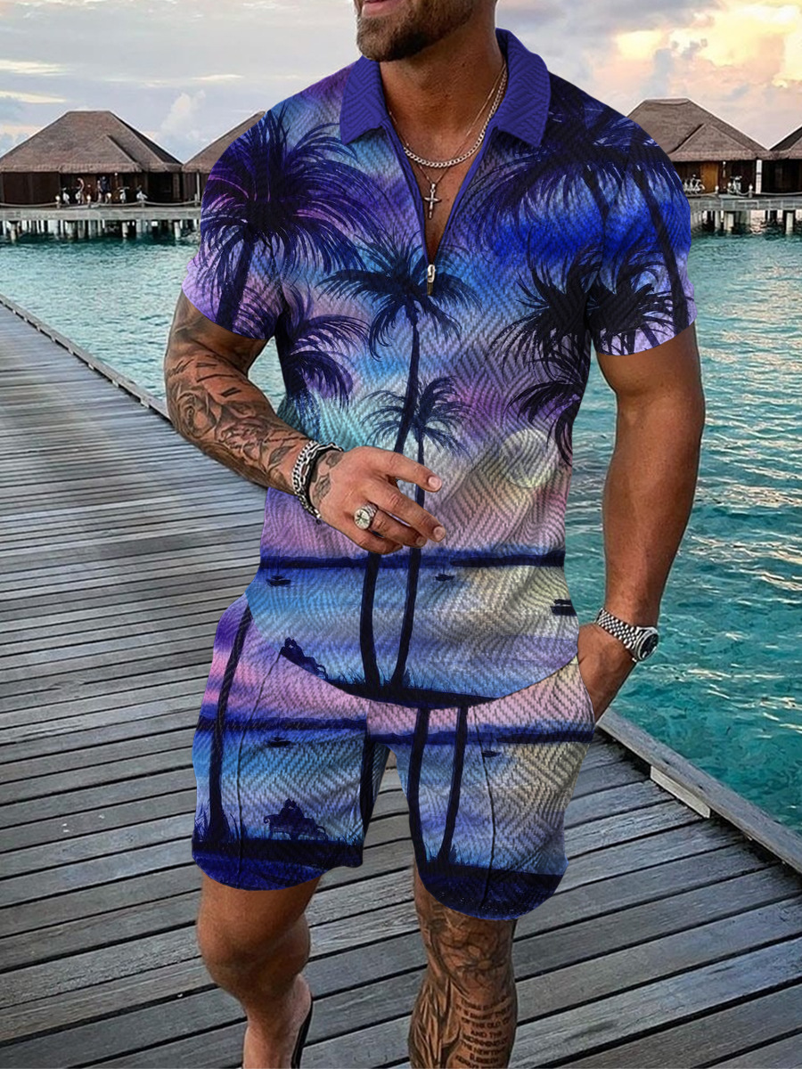 Hawaiian Coconut Tree Print Me - Men'S Fashion Polo recensie en prijs