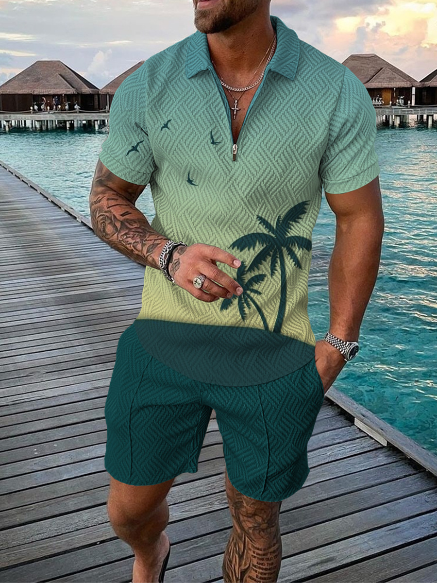 Hawaiian Coconut Tree Print Me - Men'S Fashion Polo recensie en prijs