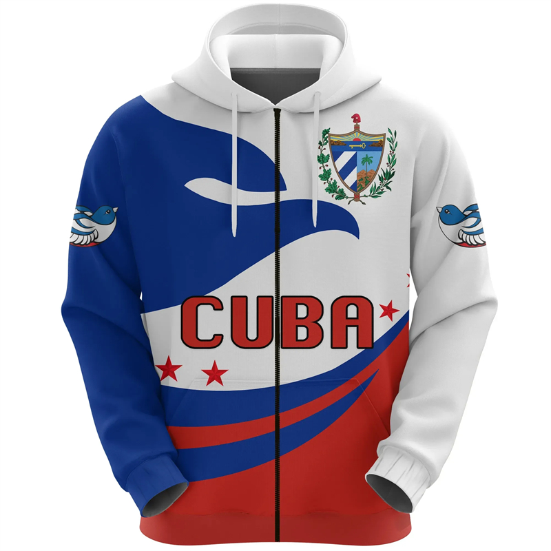Cuba Flag Map 3D Print Zip Up  - Mens Fashion Zip Up Hoodies recensie en prijs
