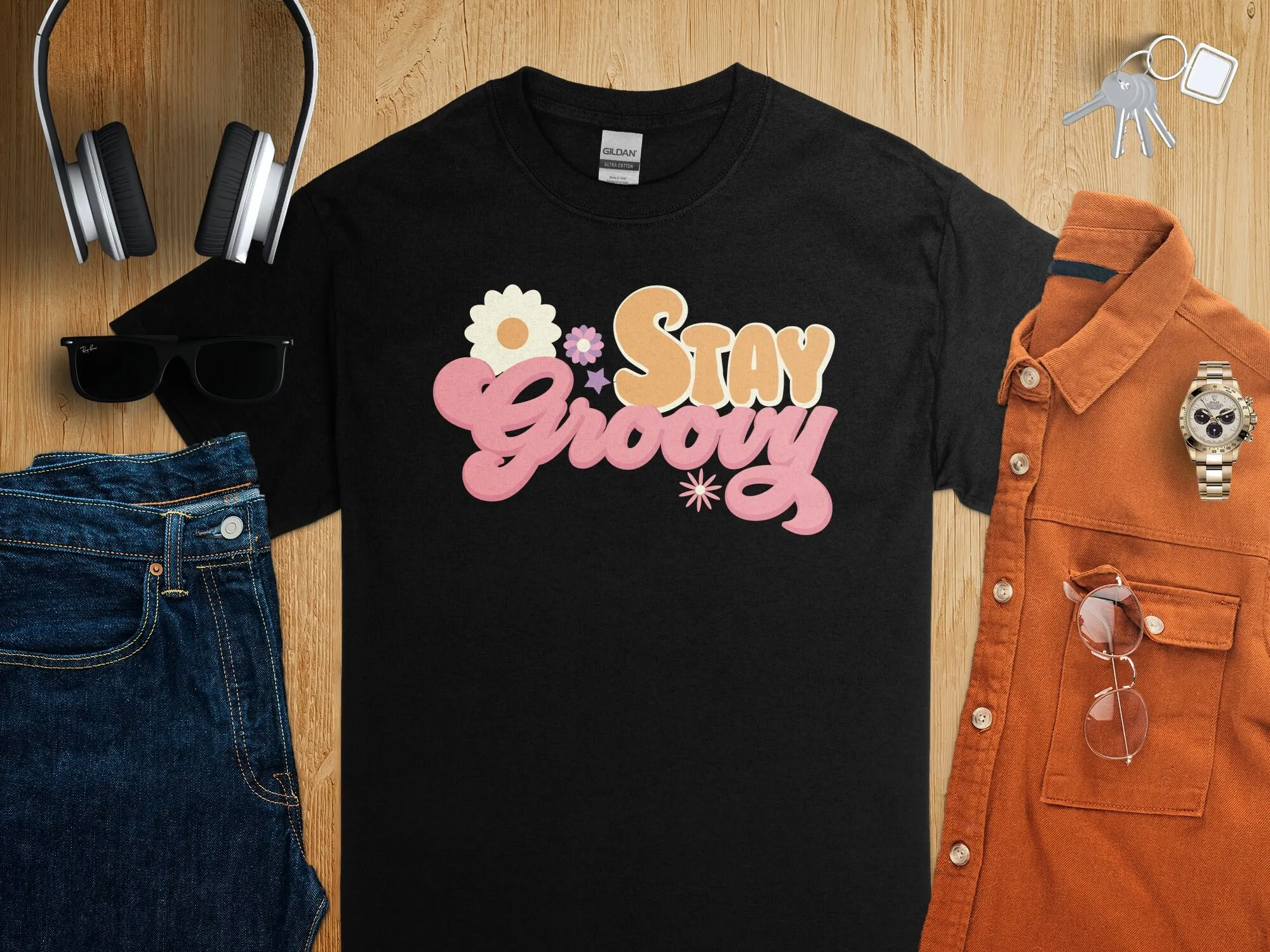 Stay Groovy Retro Style T Shir - Men'S Fashion 70S recensie en prijs