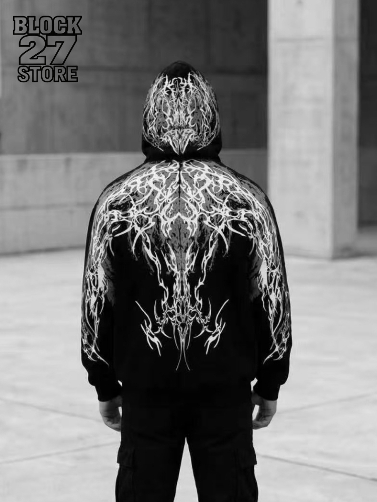 Mens Hoodie Harajuku Y2K Stree - Mens Fashion Zip Up Hoodies recensie en prijs