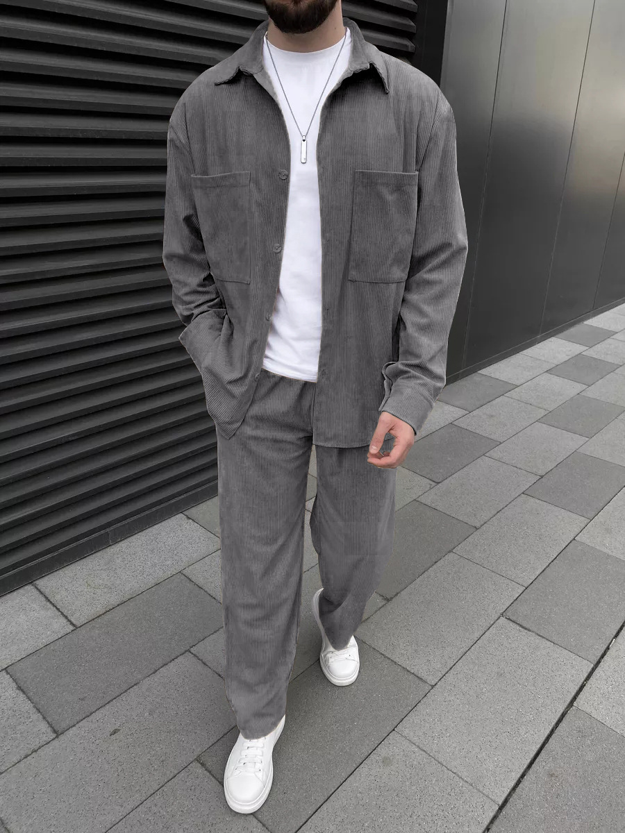 Men's corduroy two-piece outfi - Men Fashion Upper recensie en prijs