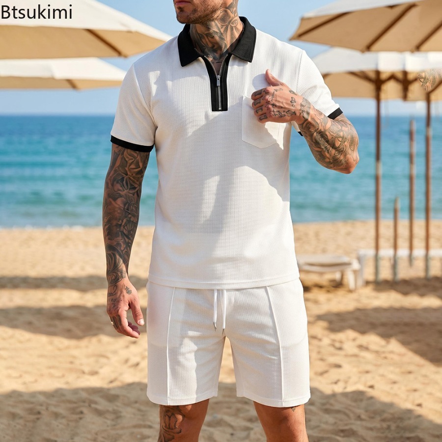 Mens Waffle Collar Polo Short  - Men'S Fashion Polo recensie en prijs