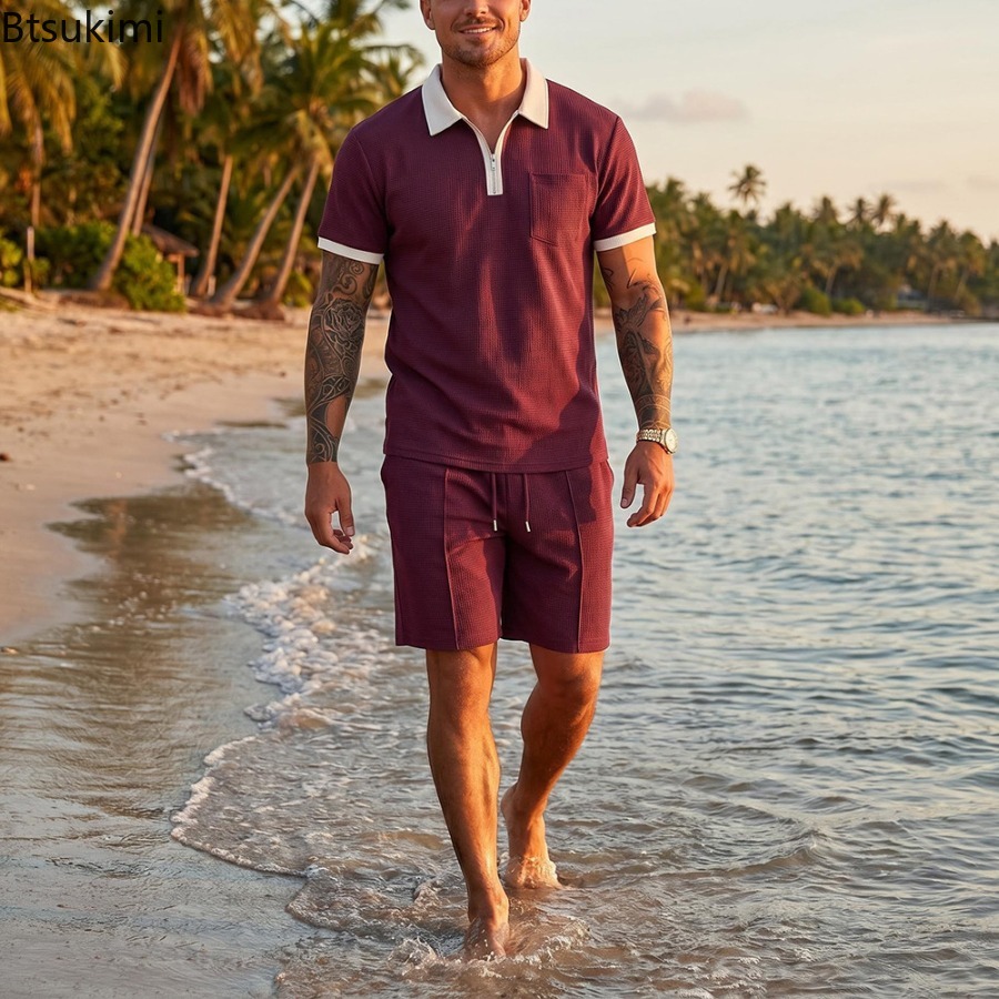 Mens Waffle Collar Polo Short  - Men'S Fashion Polo recensie en prijs
