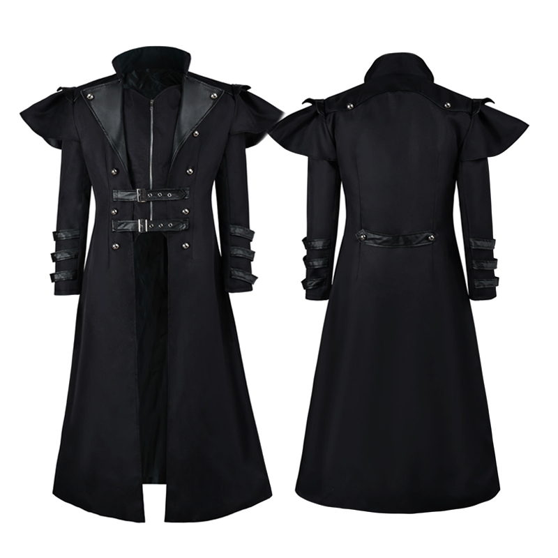 Men's Steampunk Gothic Long Tr - Trench Coat Men recensie en prijs