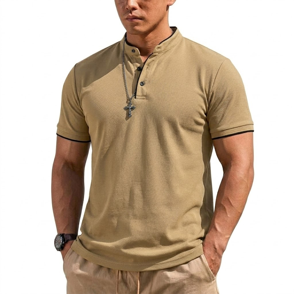 Summer Short Sleeve Henley Shi - Men Fashion Upper recensie en prijs
