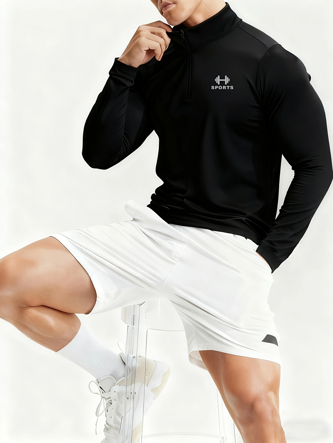 Men's Half-Zip Long Sleeve Spo - Men Fashion Upper recensie en prijs