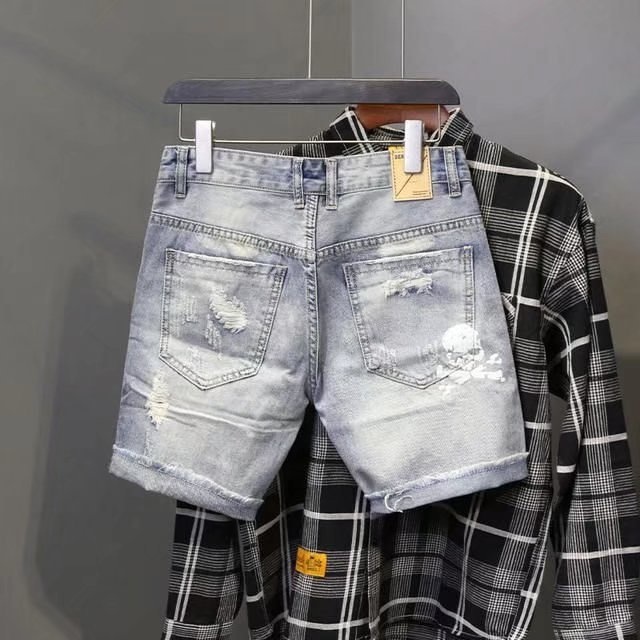 Summer Men's Worn Bead Hole Be - Jeans Pants Fashion Men recensie en prijs