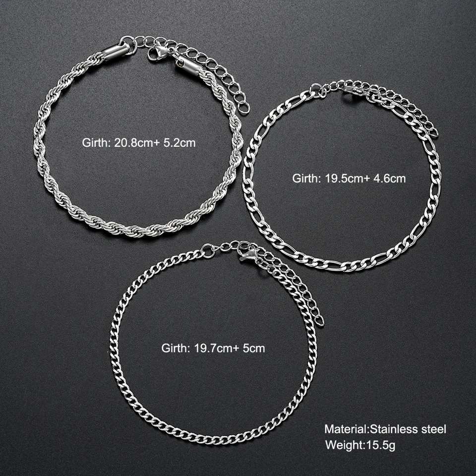 3pcs/set Stainless Steel Punk  - Men'S Fashion Jewelry Bracelets recensie en prijs
