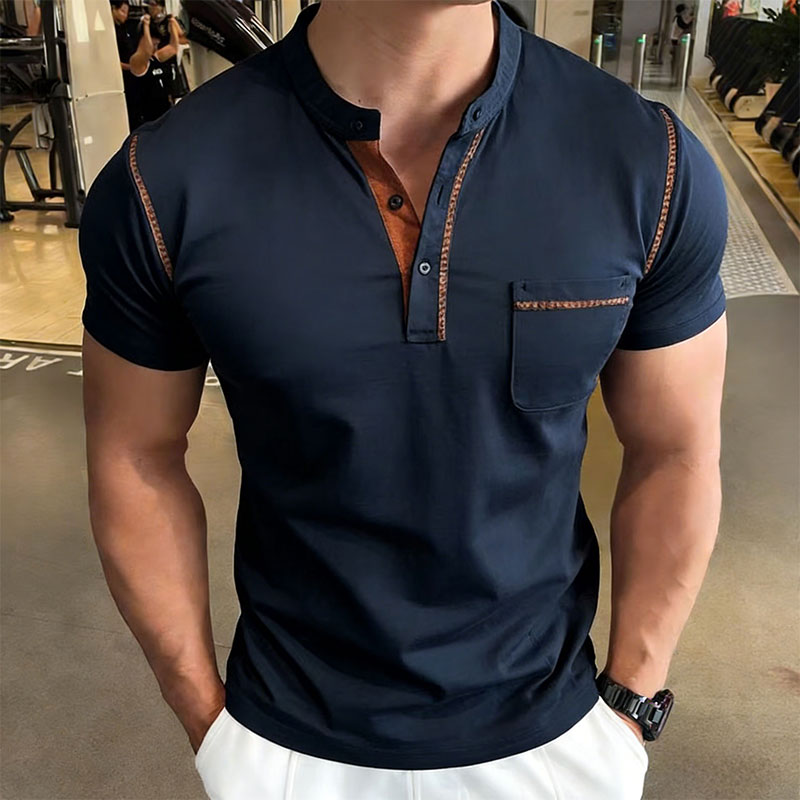 New Summer Men's Henry Collar  - Men'S Fashion Polo recensie en prijs