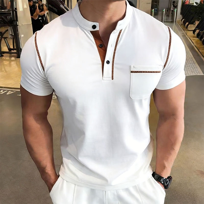 New Summer Men's Henry Collar  - Men'S Fashion Polo recensie en prijs