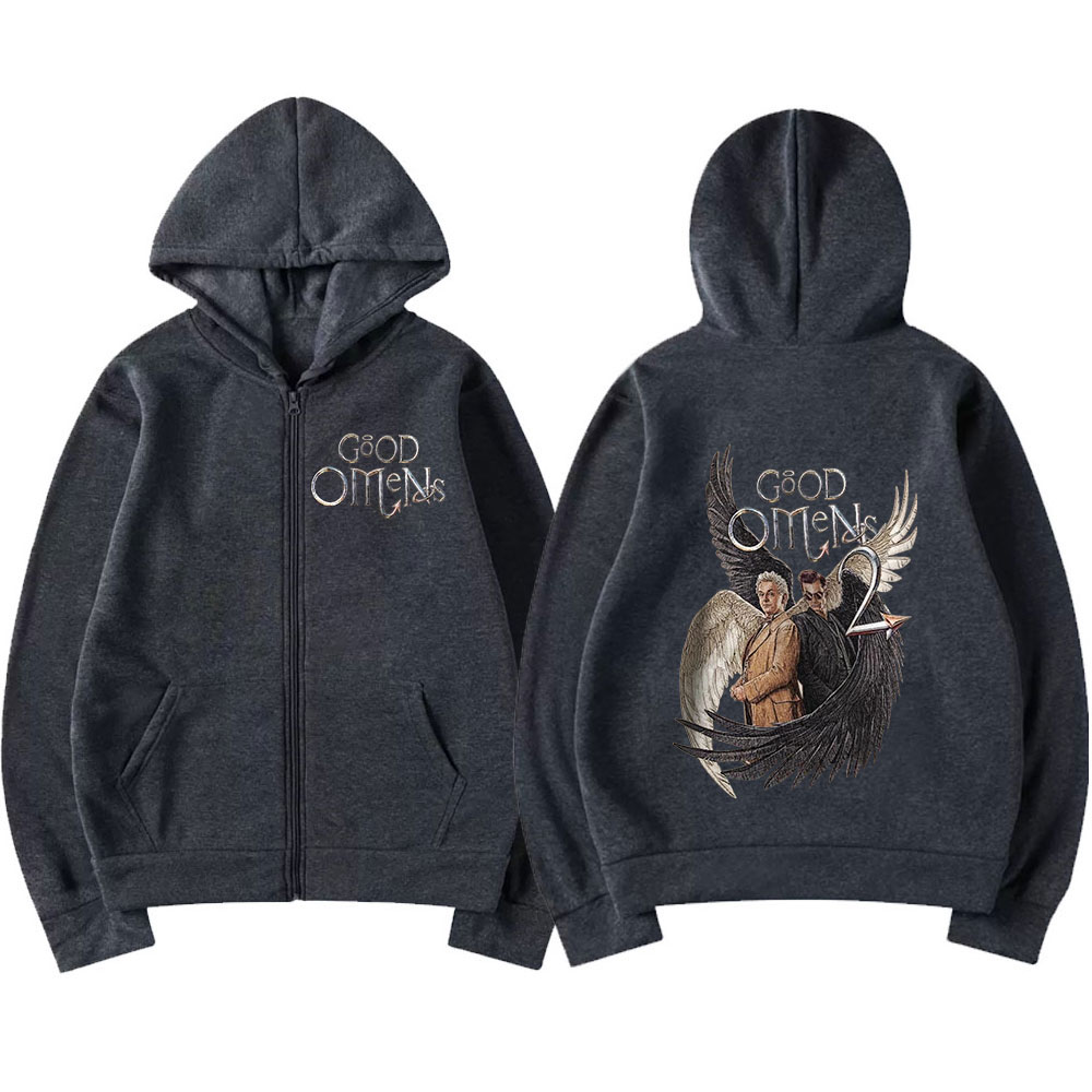 Good Omens Zipper Hoodies Men  - Mens Fashion Zip Up Hoodies recensie en prijs