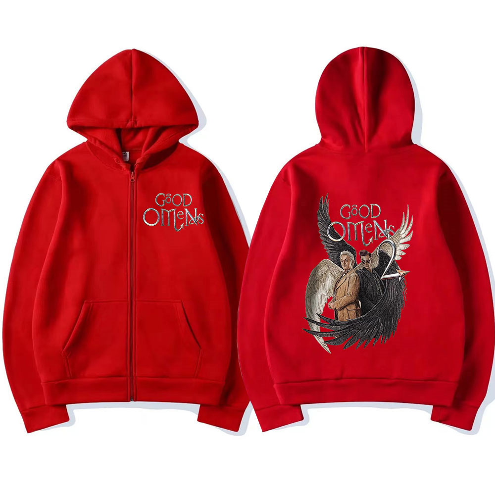 Good Omens Zipper Hoodies Men  - Mens Fashion Zip Up Hoodies recensie en prijs