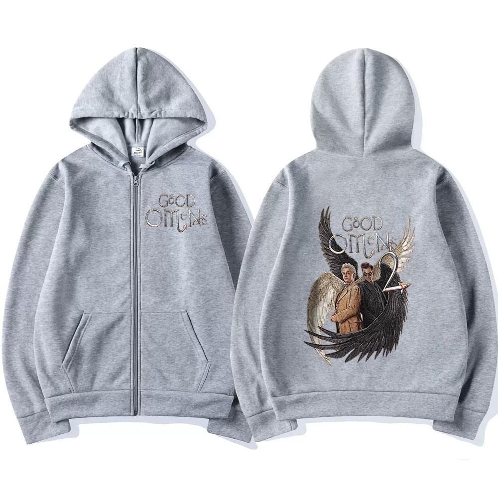 Good Omens Zipper Hoodies Men  - Mens Fashion Zip Up Hoodies recensie en prijs