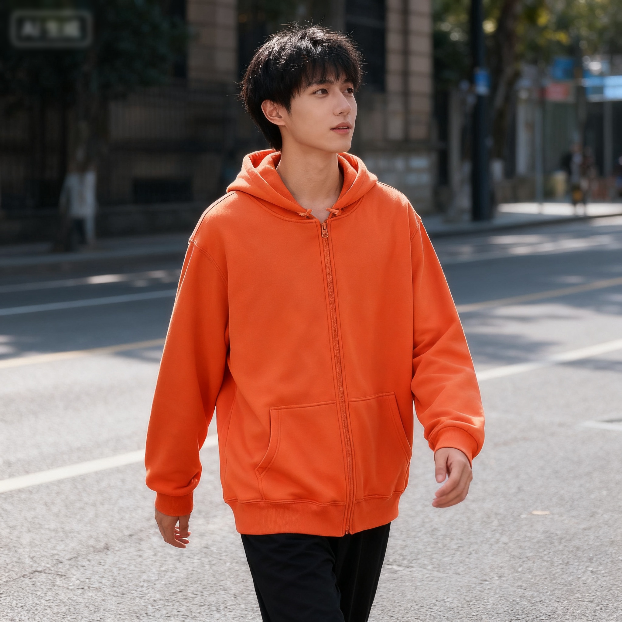High Street Hoodie Men Solid C - Mens Fashion Zip Up Hoodies recensie en prijs